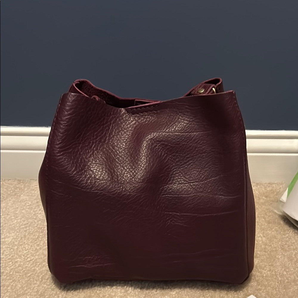 Chic Red and Purple Textured Shoulder Bag